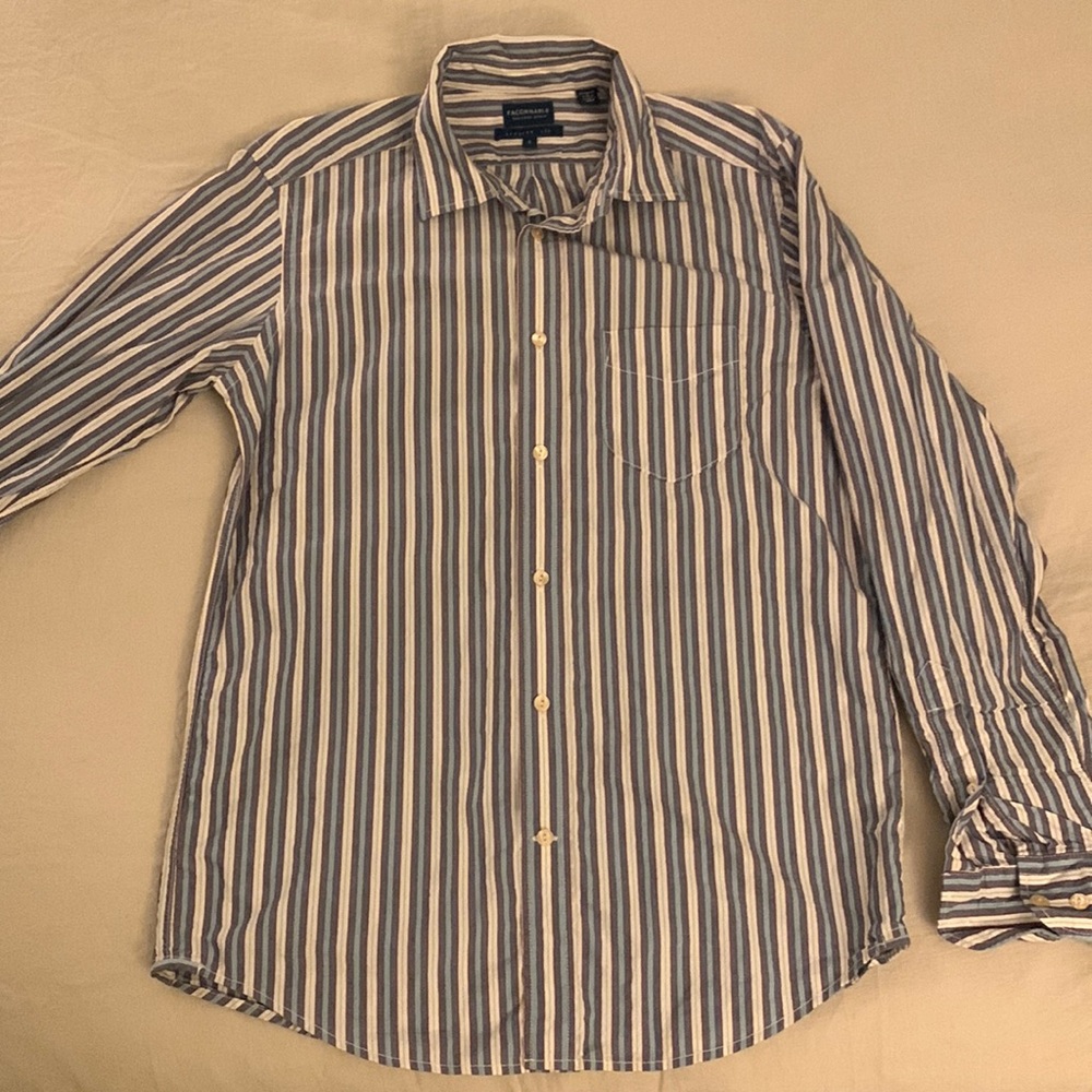 Facconable Striped Casual Shirt - sz S